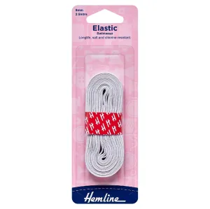 Swimwear Elastic: 2.5m x 9mm: White