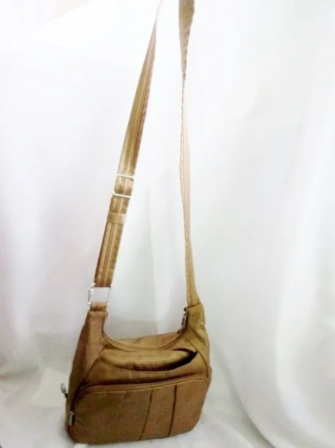 TRAVELON  Messenger Crossbody Anti-theft Shoulder Bag BROWN Travel Man Purse