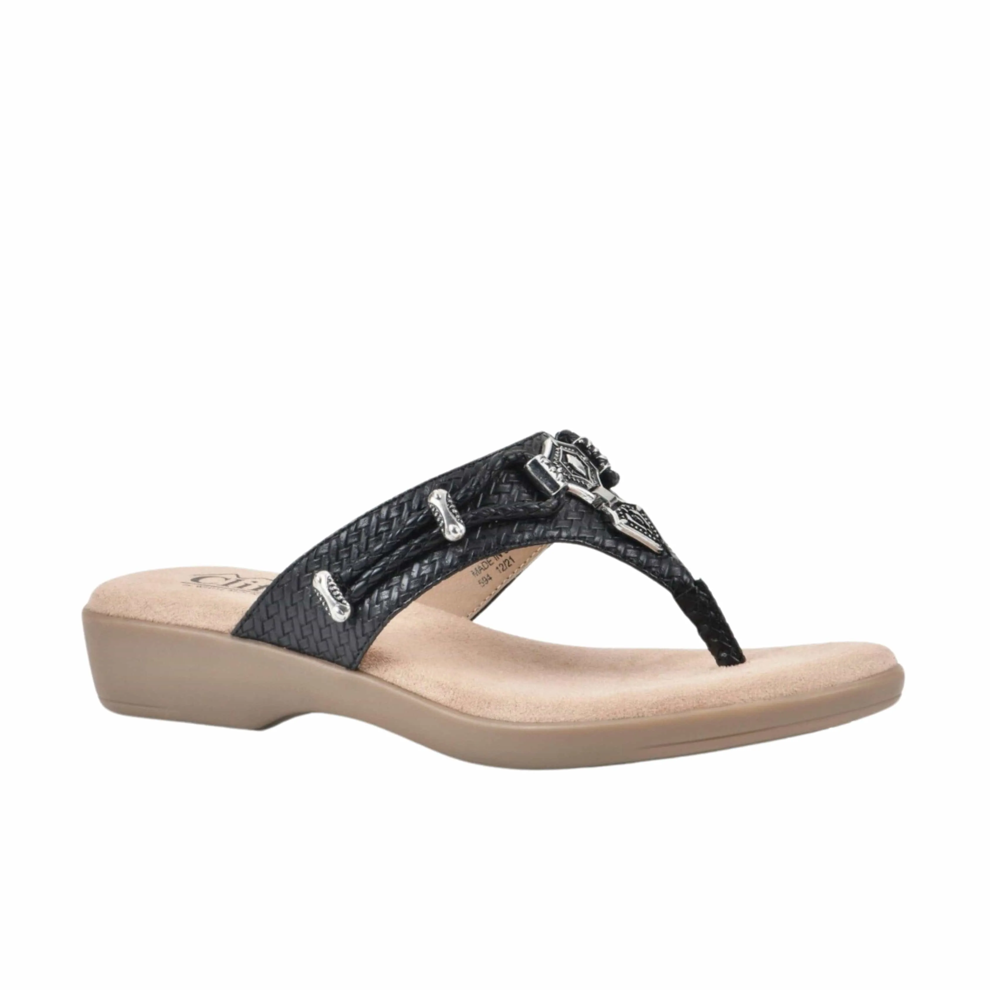 WHITE MOUNTAIN -  Embellished Slip on Thong Slipper