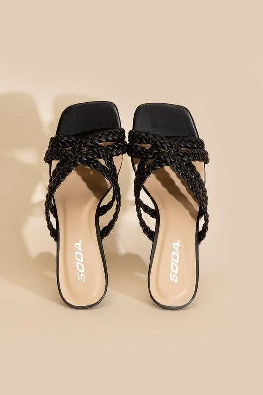 Womens Shoes Style No. Kellan-S Double Cross Braided Heels
