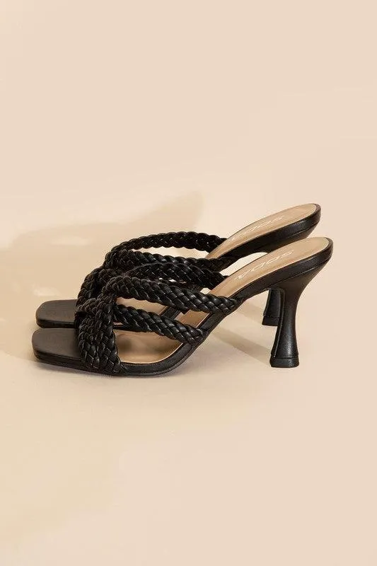 Womens Shoes Style No. Kellan-S Double Cross Braided Heels