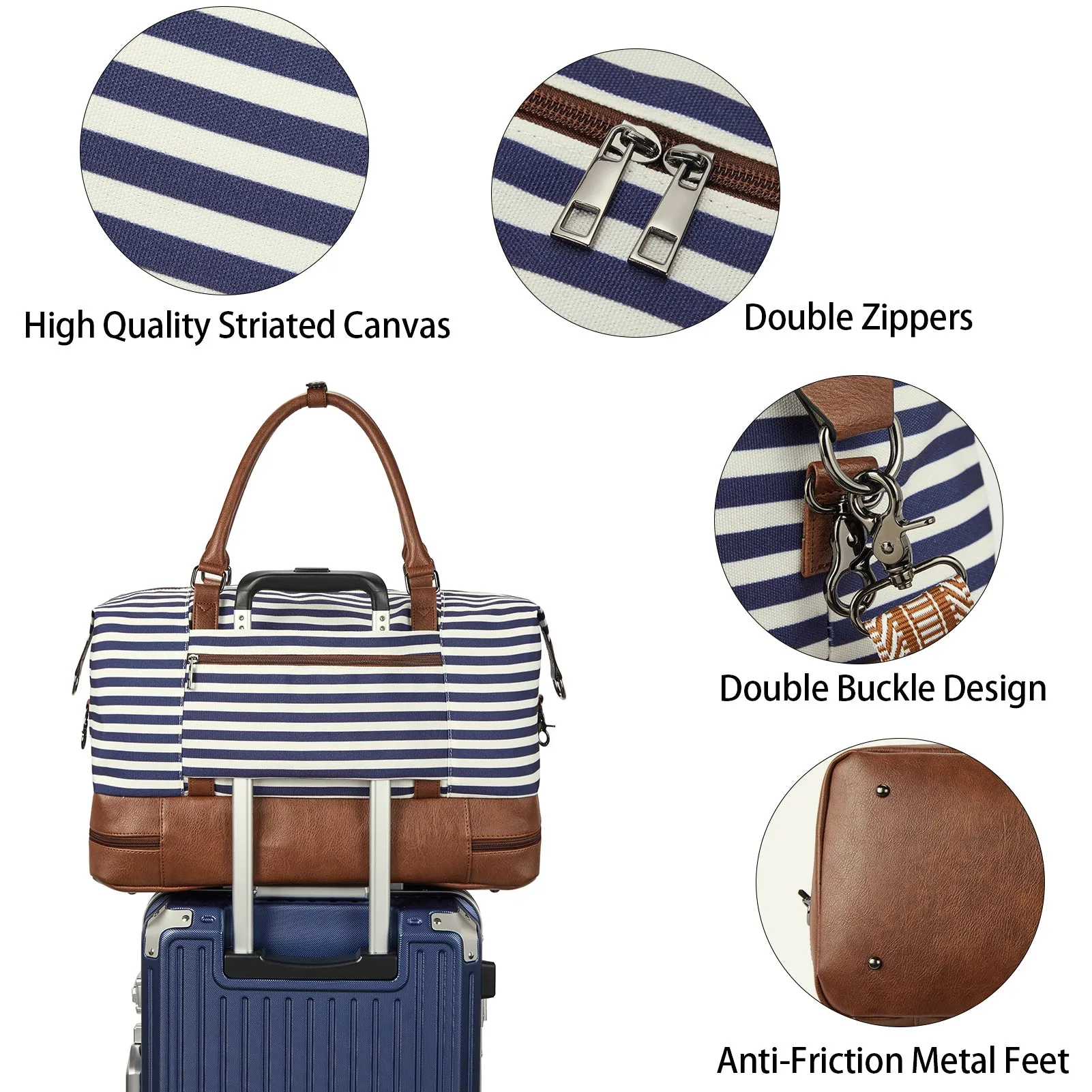 Zenobe Canvas Weekender Bag for Women