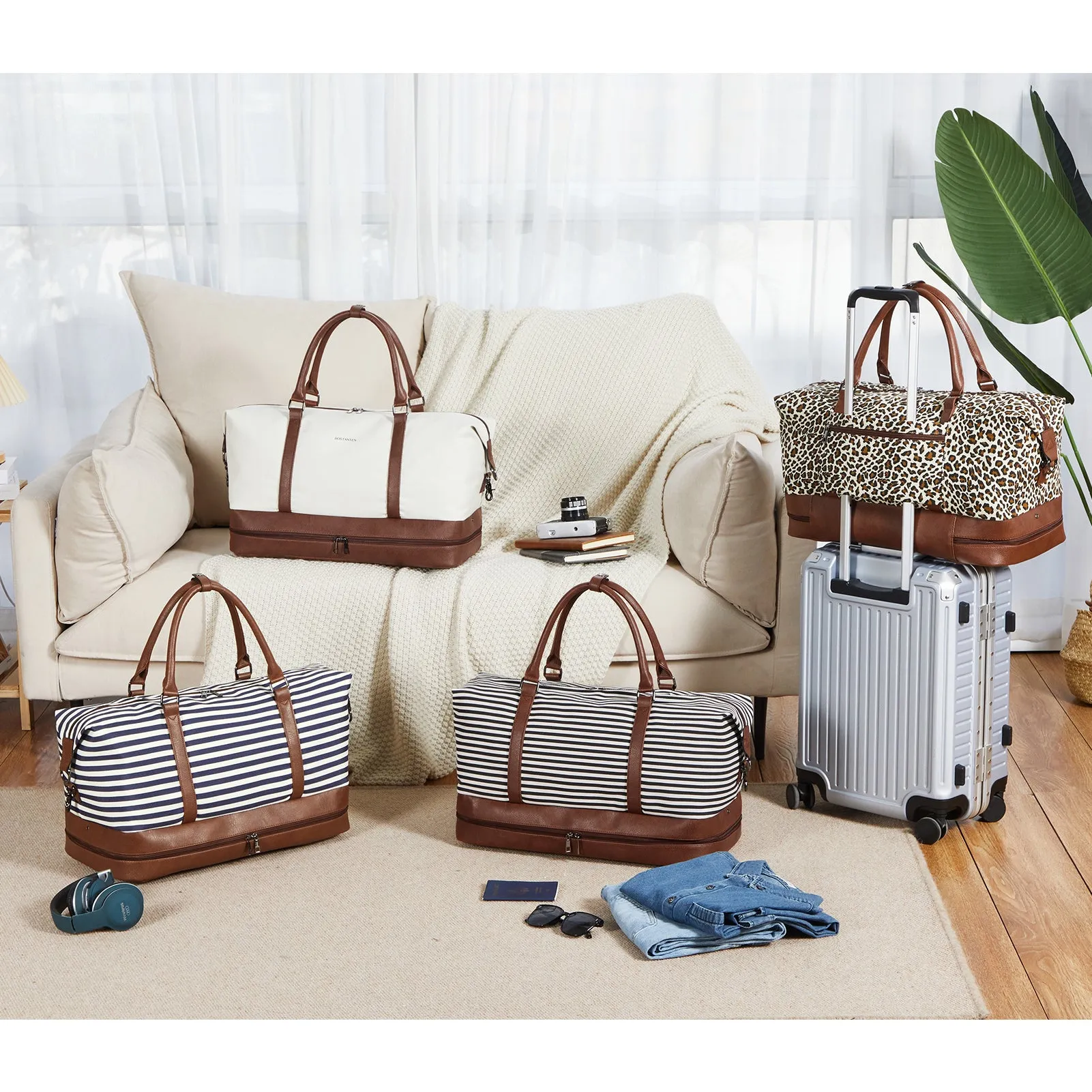 Zenobe Canvas Weekender Bag for Women