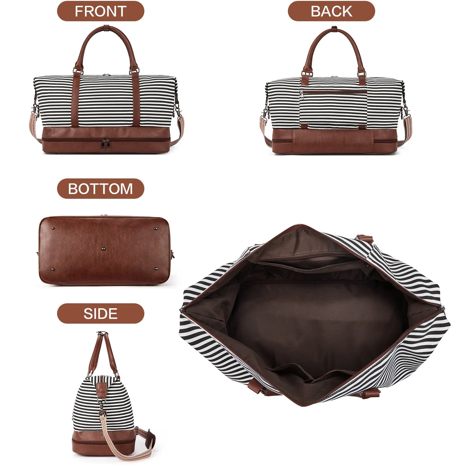 Zenobe Canvas Weekender Bag for Women