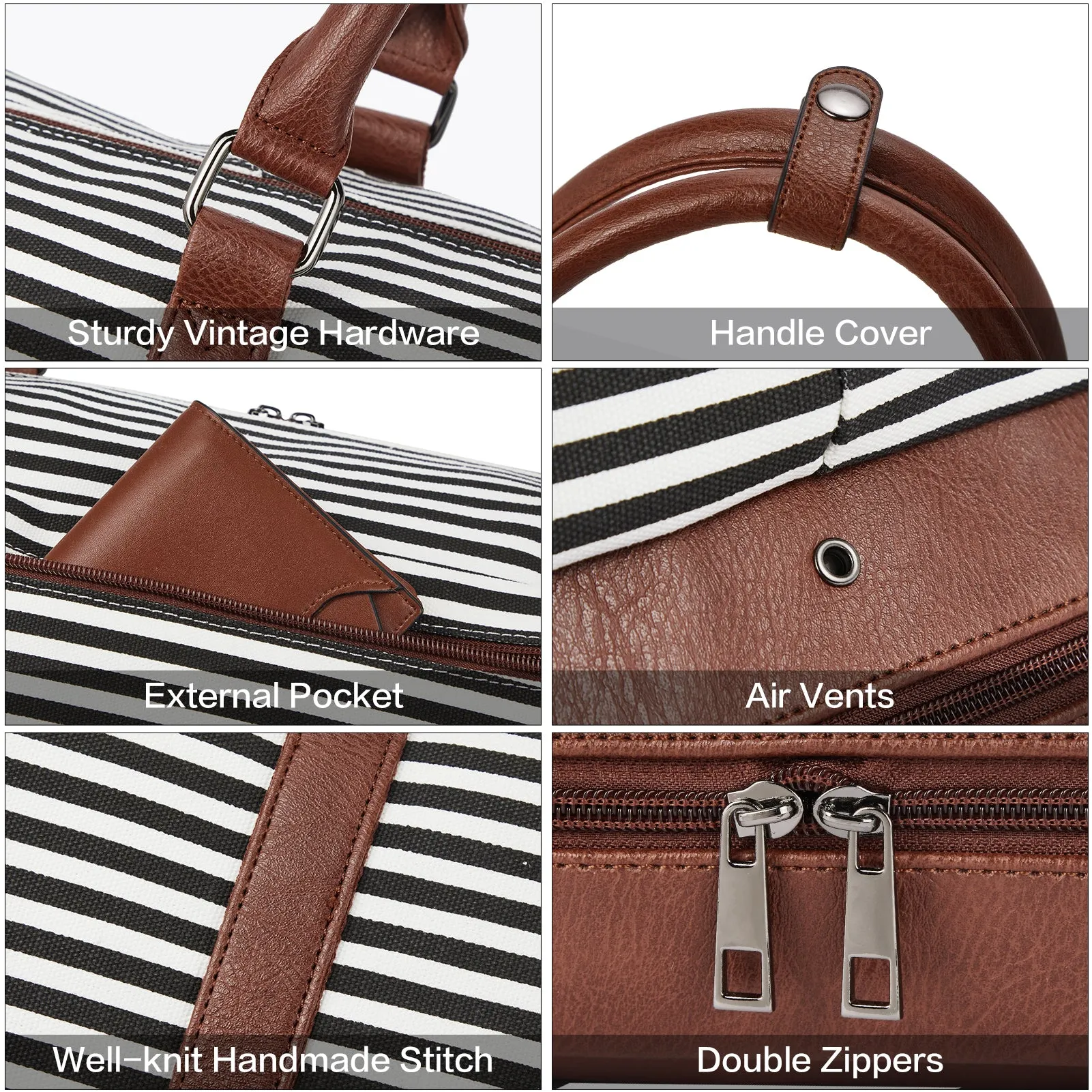 Zenobe Canvas Weekender Bag for Women