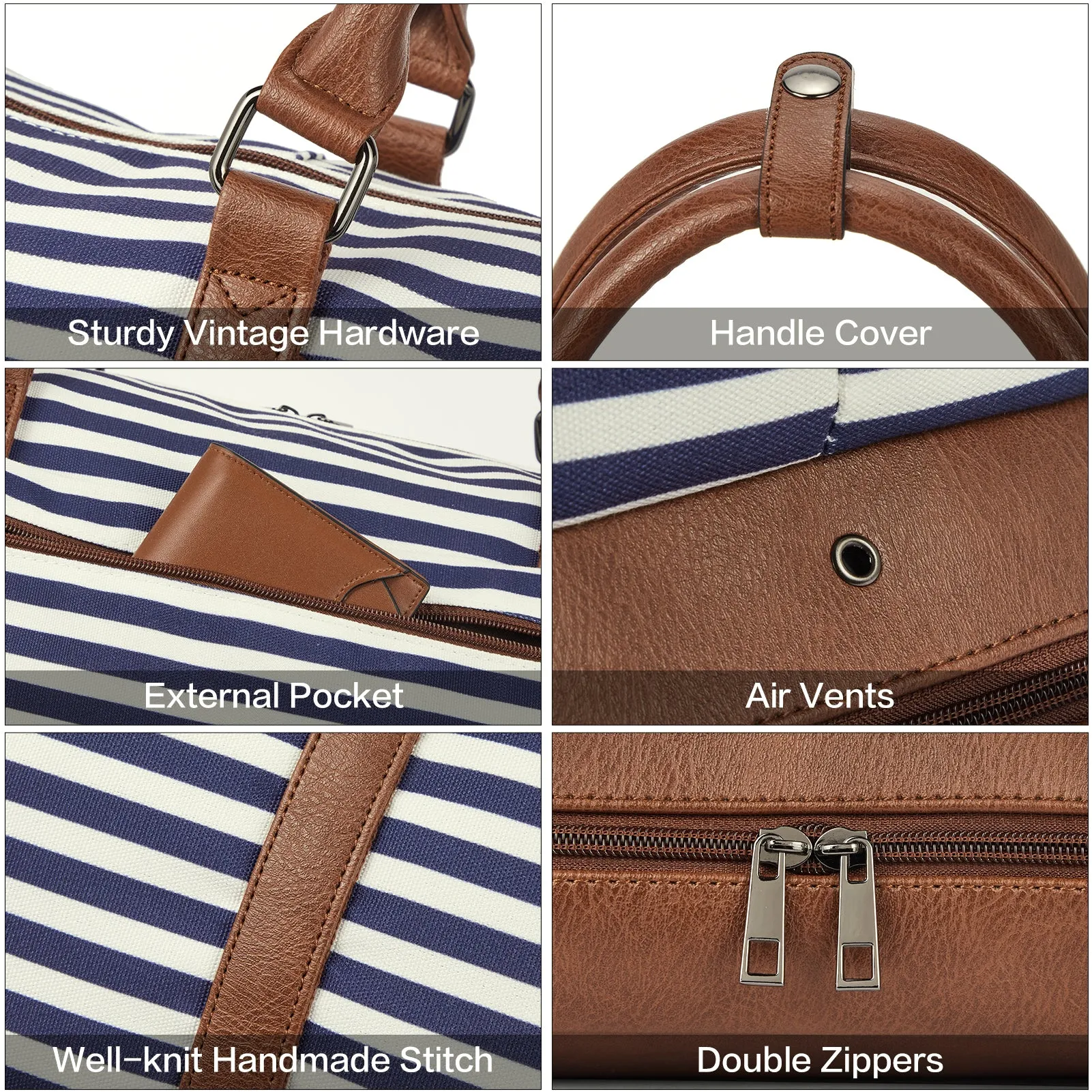 Zenobe Canvas Weekender Bag for Women