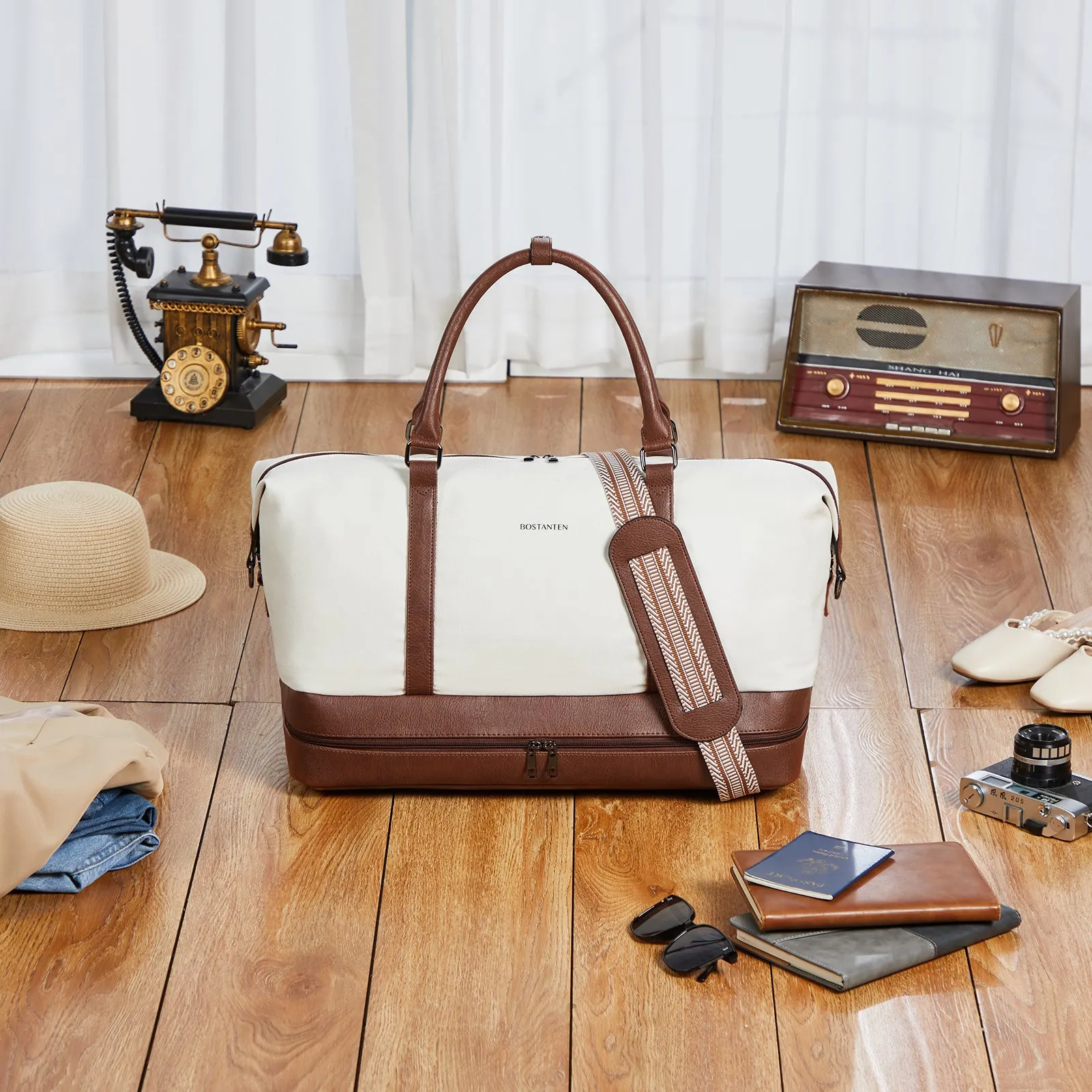 Zenobe Canvas Weekender Bag for Women