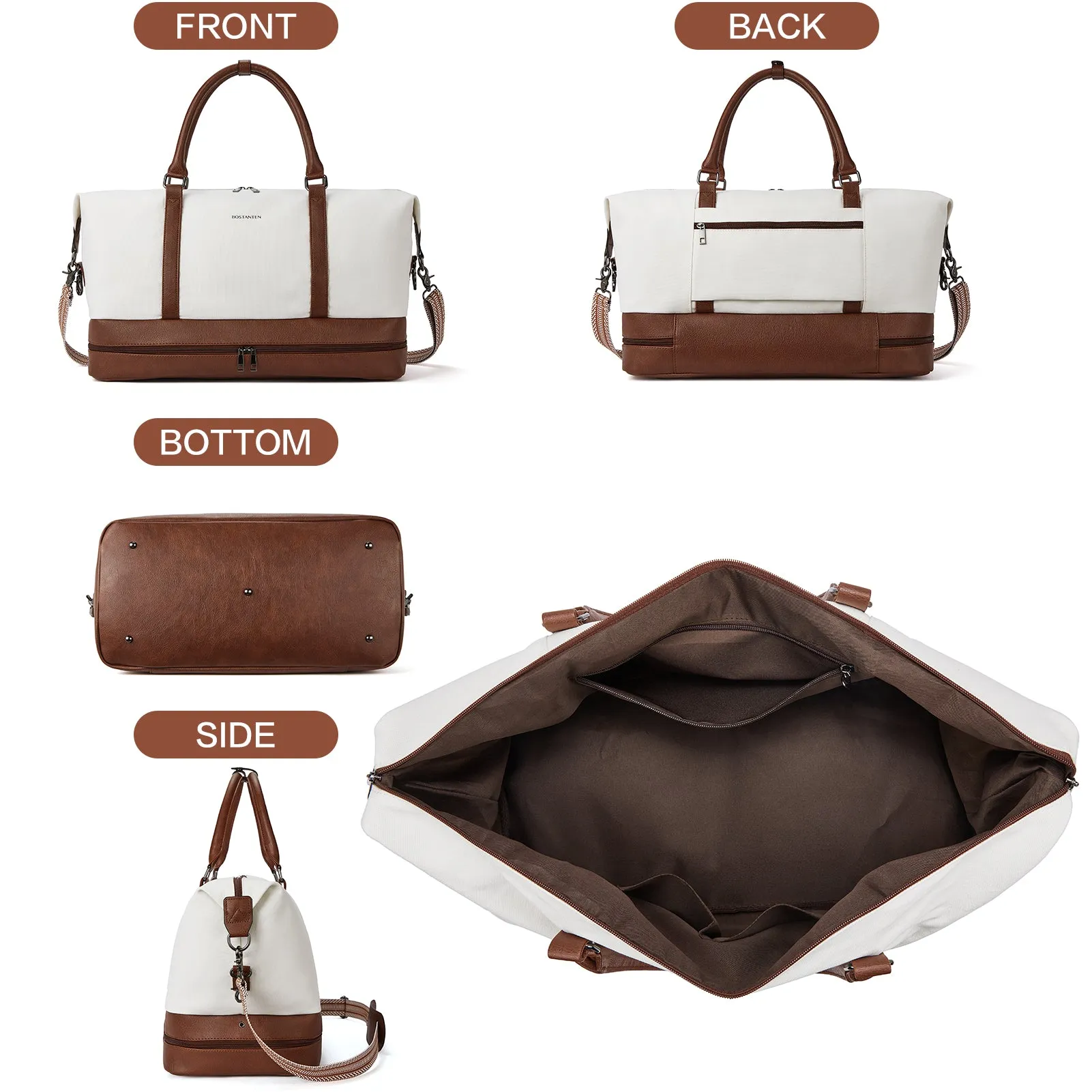 Zenobe Canvas Weekender Bag for Women