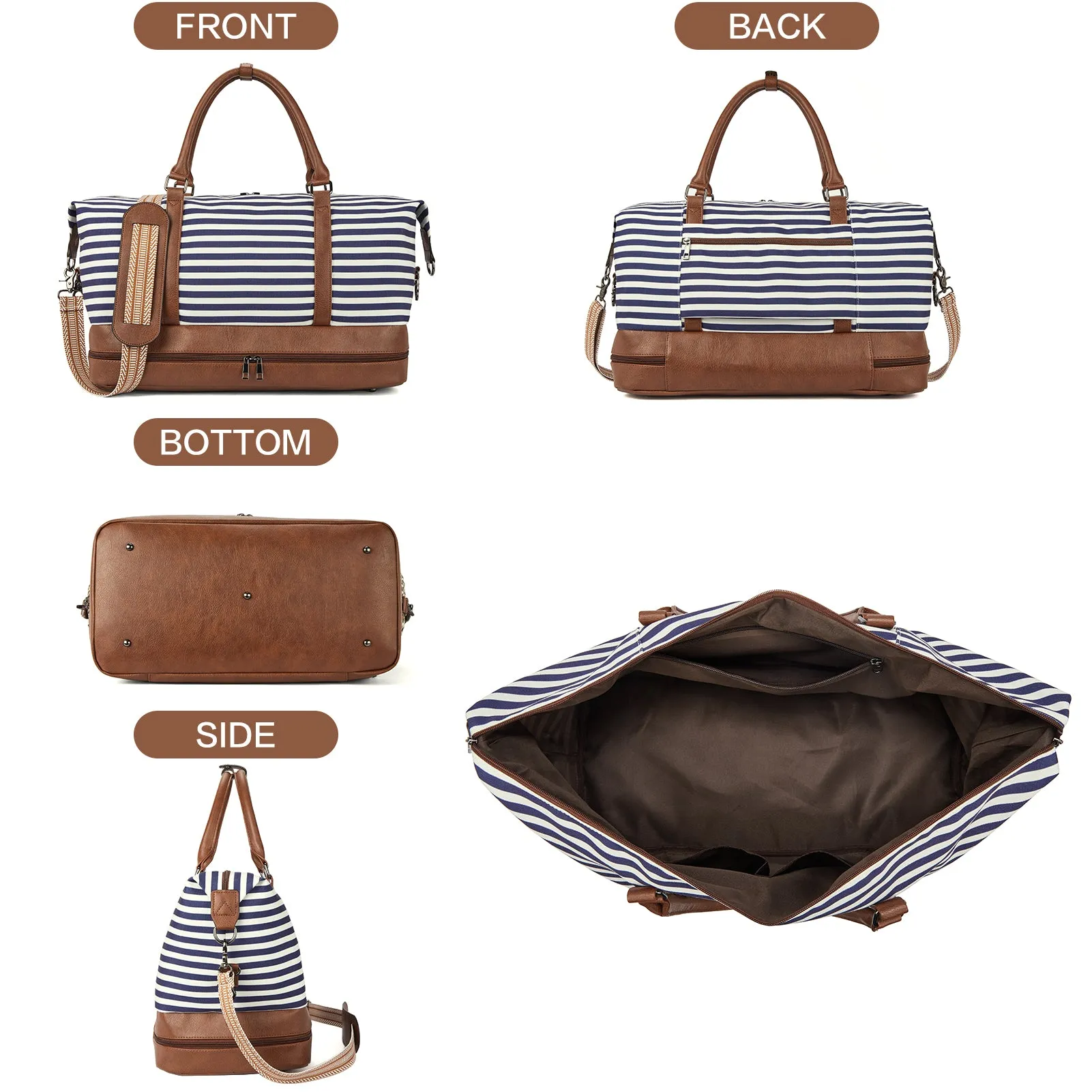 Zenobe Canvas Weekender Bag for Women
