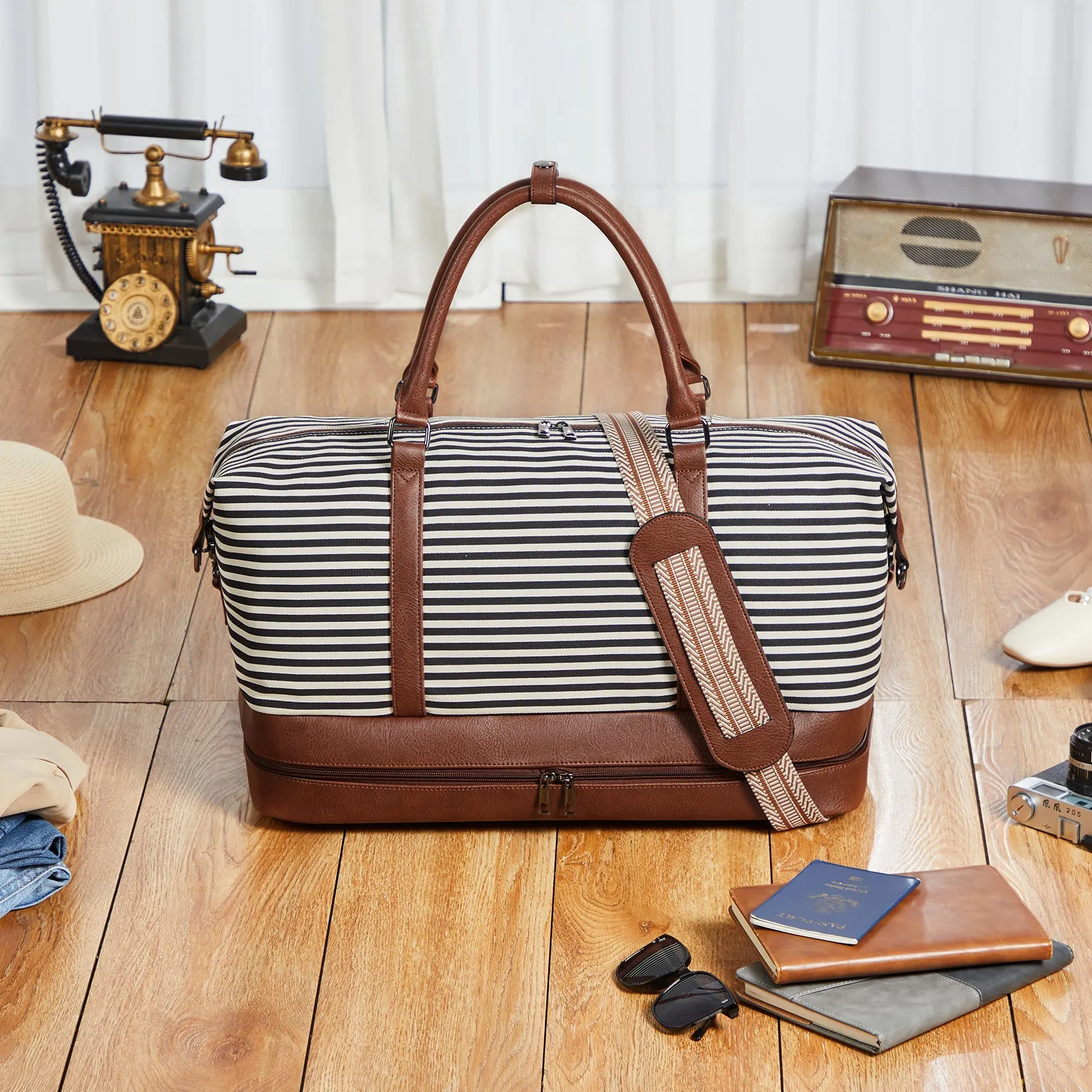 Zenobe Canvas Weekender Bag for Women