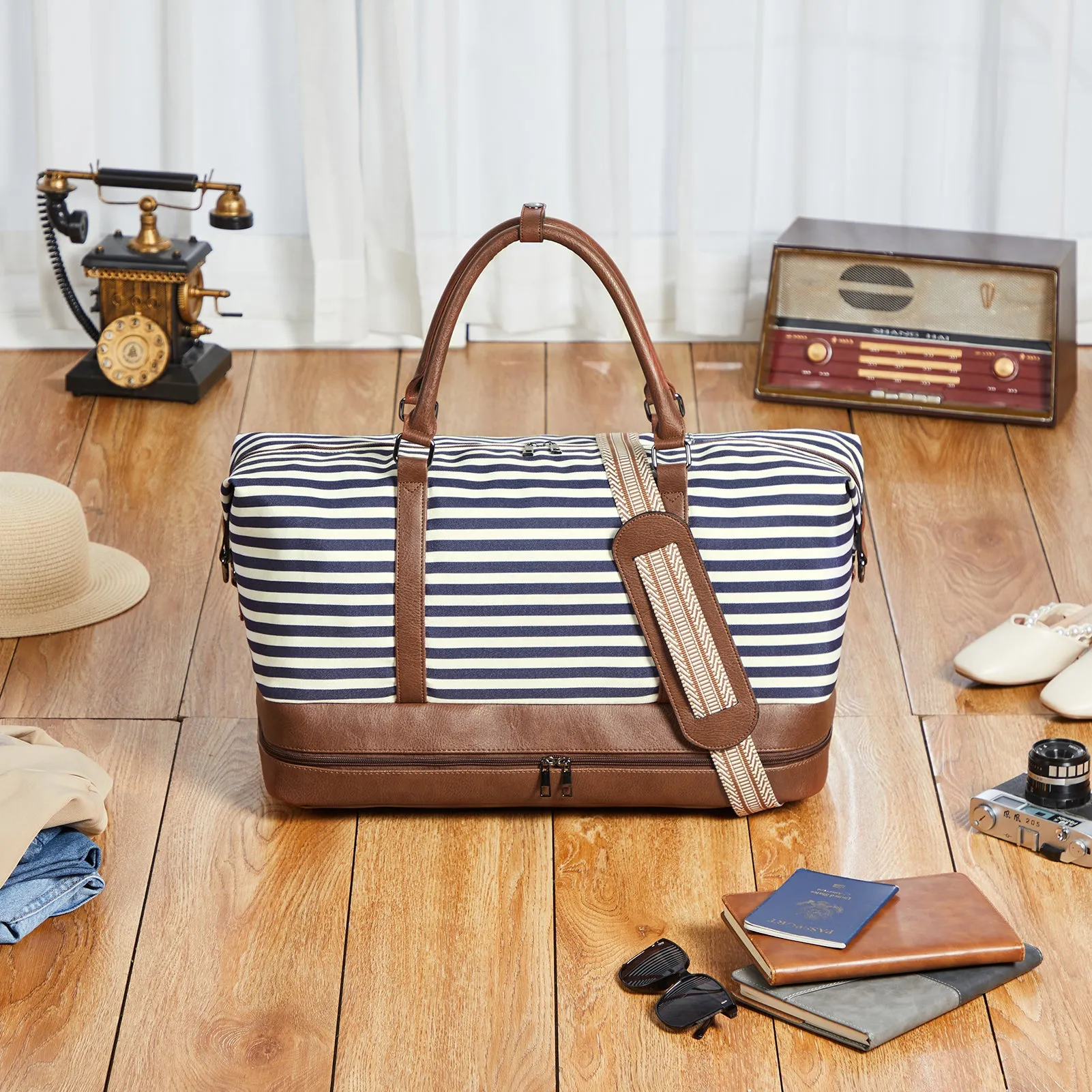 Zenobe Canvas Weekender Bag for Women