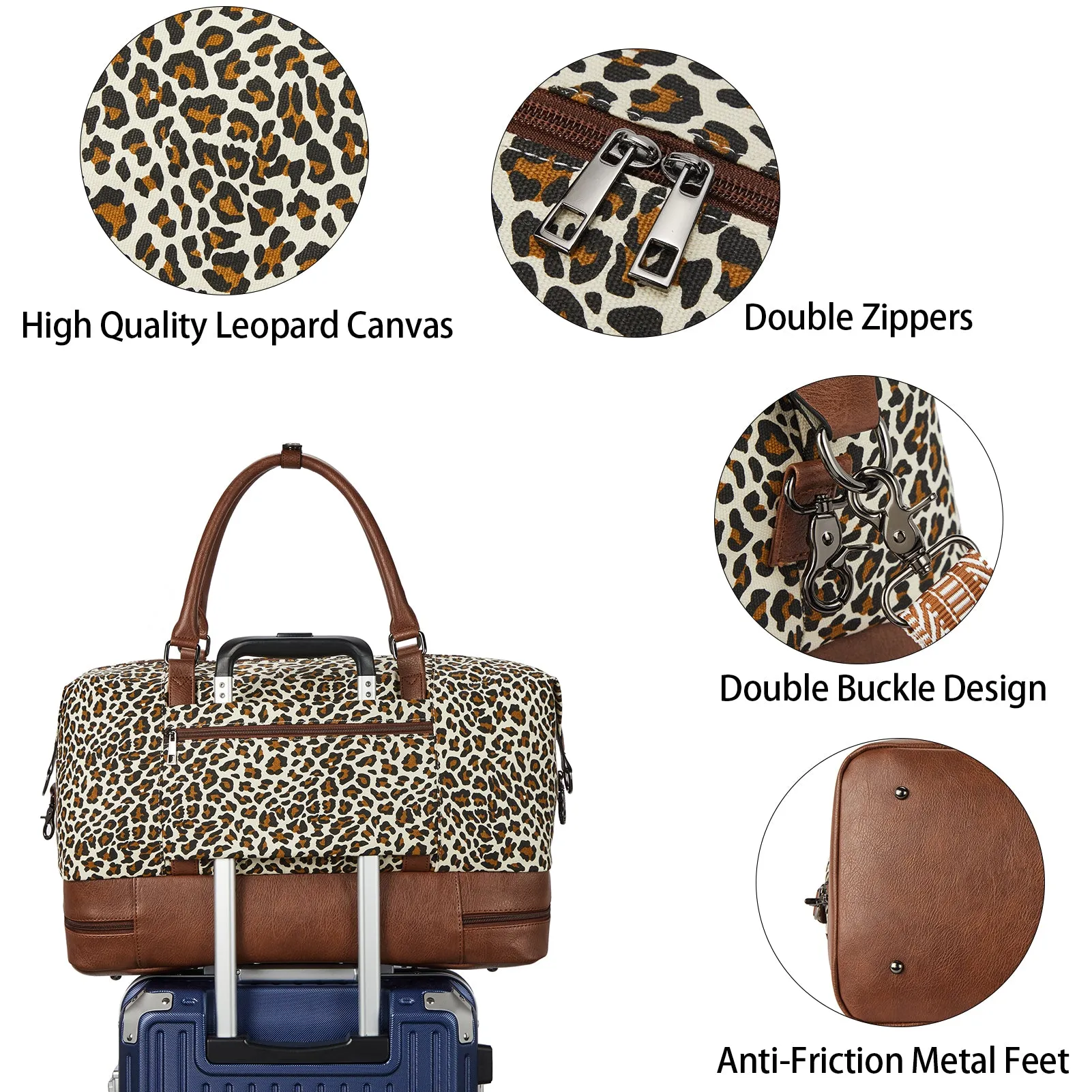 Zenobe Canvas Weekender Bag for Women