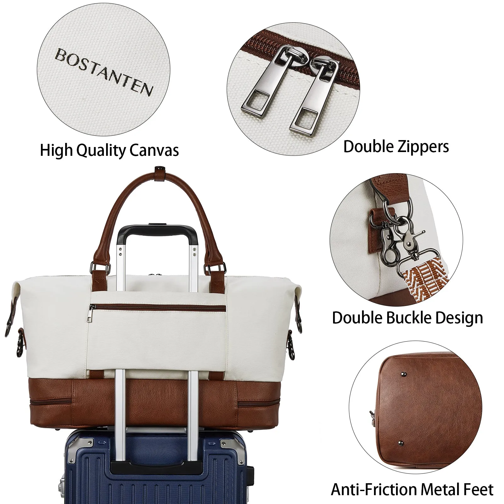 Zenobe Canvas Weekender Bag for Women