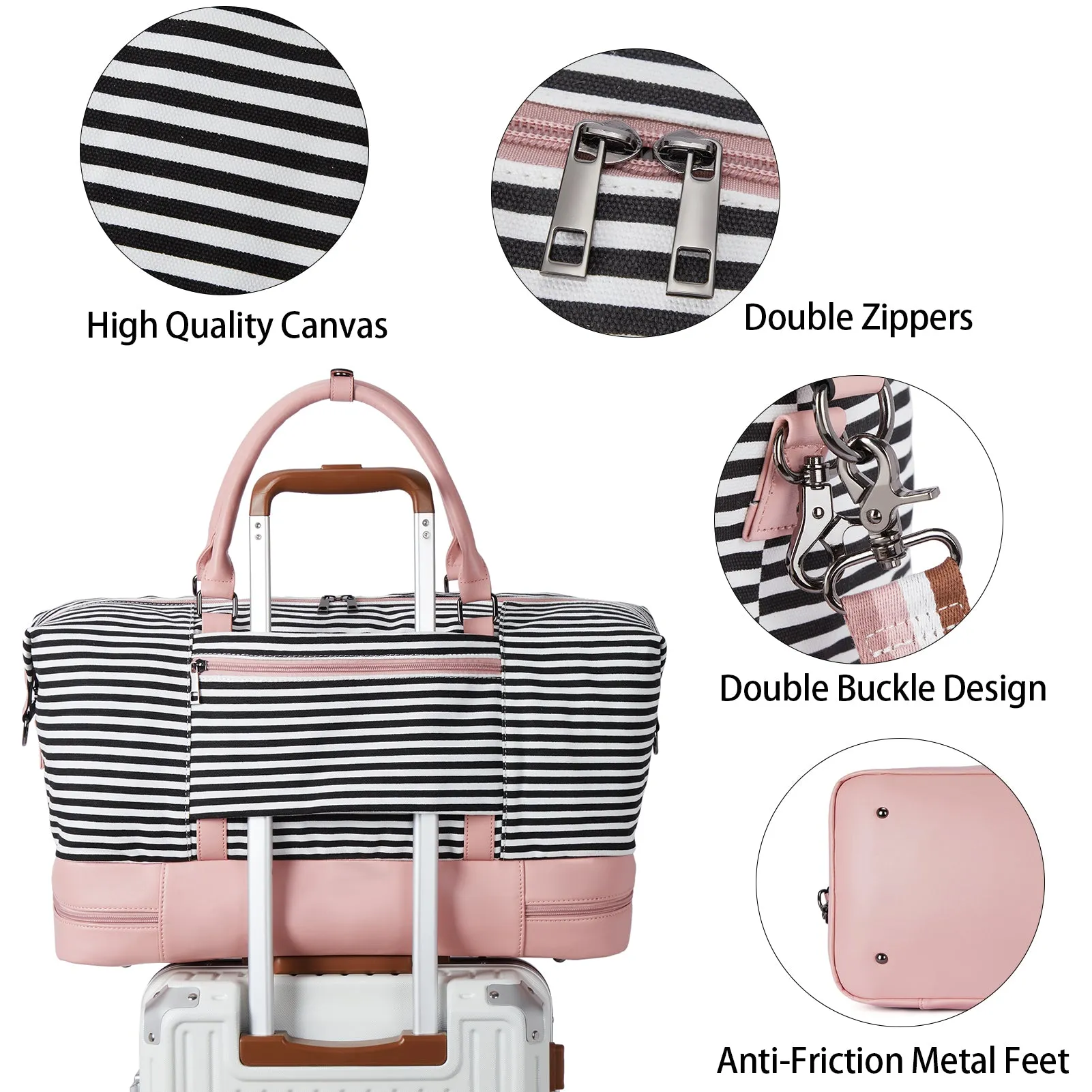 Zenobe Canvas Weekender Bag for Women